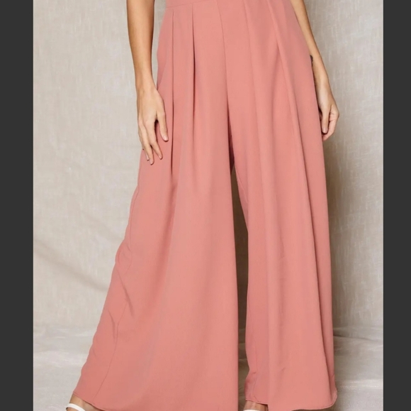 #043 🛑L CHIC & FABULOUS WIDE LEG SOLID PLEATED PANTS - Picture 6 of 8